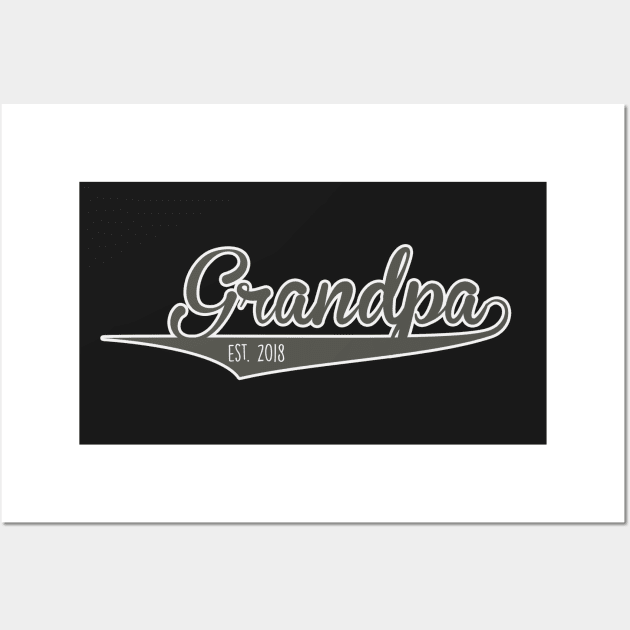 New Grandpa Established 2018 Wall Art by charlescheshire